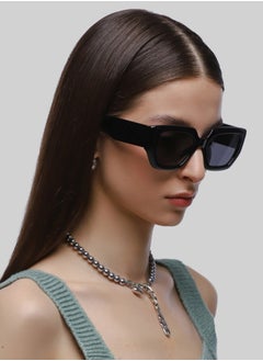 flâneur Stylish Polarized D-Frame Sunglasses For Women and Men Black  - Image 2