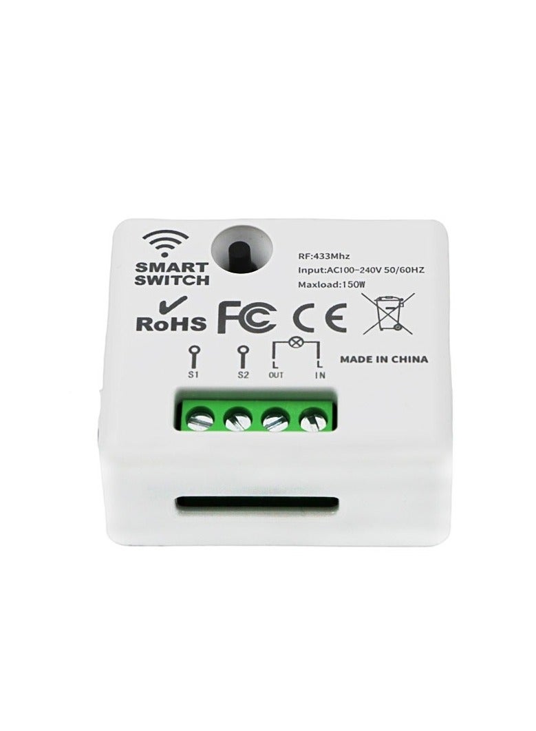 433 ميجا هرتز rf مفتاح الإضاءة 220 فولت تحكم التتابع دون خط محايد 86 حجم دفع زر لوحة الحائط التبديل مصباح ليد مصباح - Image 5
