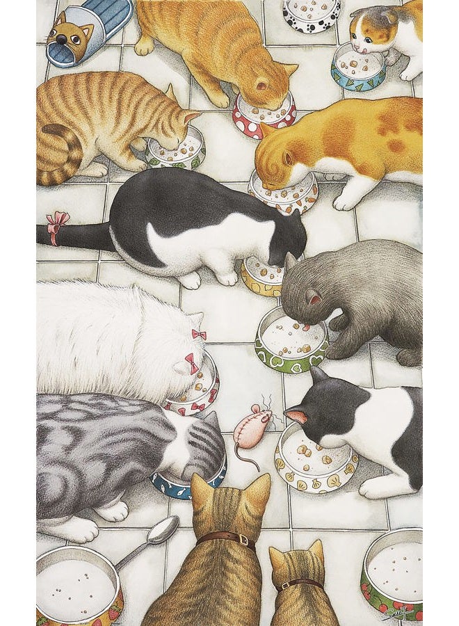 Pintoo Jigsaw Puzzles 1000 Piece for Adults - Smart - Cats Chow Down Beautiful Plastic Puzzle for Home Decor Zero Dust Easy Storage [H2864] - Image 1