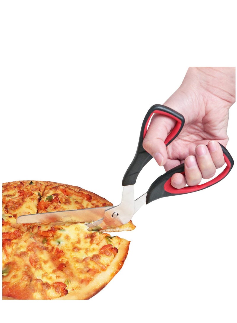 NIBEMINENT Pizza Scissors Cutter with Sharp Food Grade Stainless Steel Blade and Handle Soft Multifunctional Kitchen - Image 1