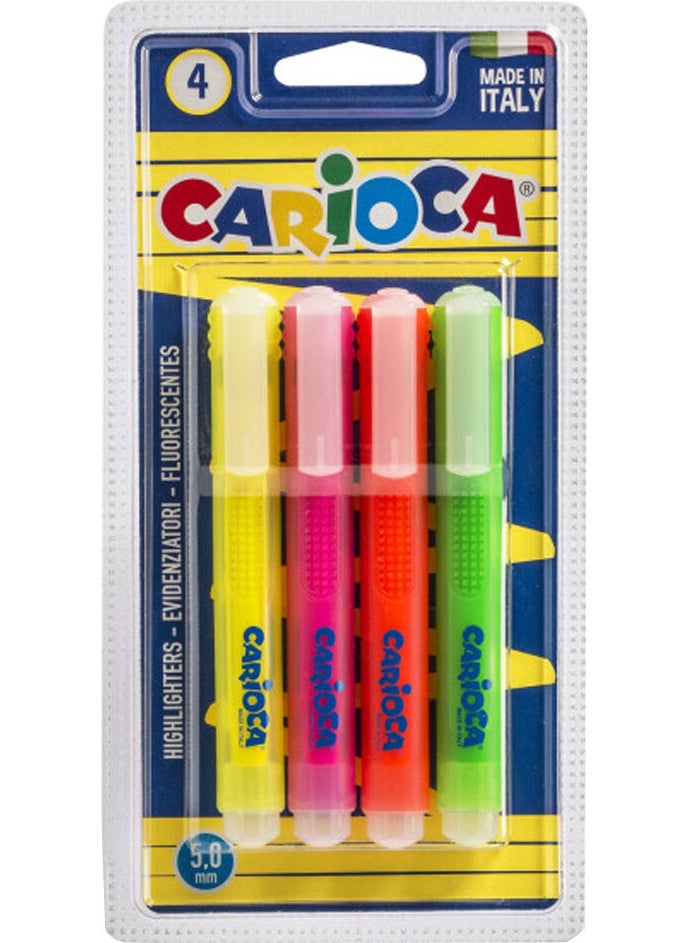 carioca Highlighter Colors Marking Pen 4 Colors 42867  - Image 1