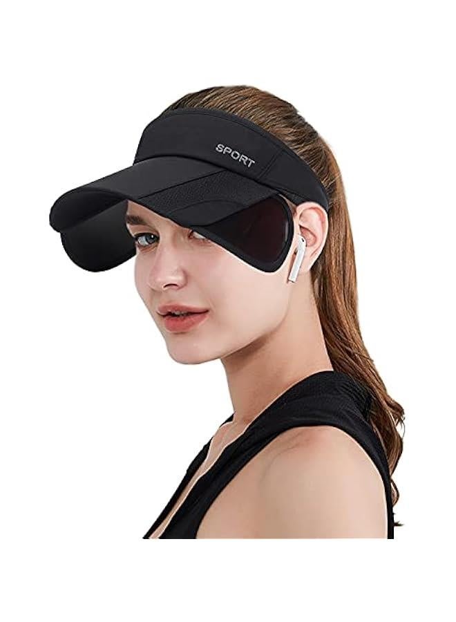 Generic Wide Brim Visor Hat for Women Golf Visor Cap Sun Protection Hat for Beach Garden Tennis Running Sunshade Hat - Image 1