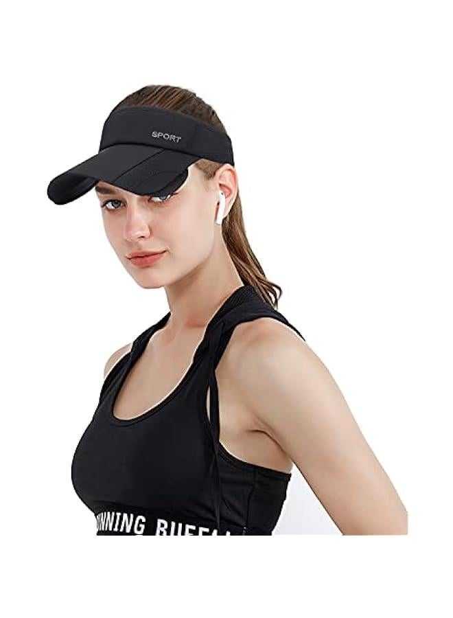 Generic Wide Brim Visor Hat for Women Golf Visor Cap Sun Protection Hat for Beach Garden Tennis Running Sunshade Hat - Image 2