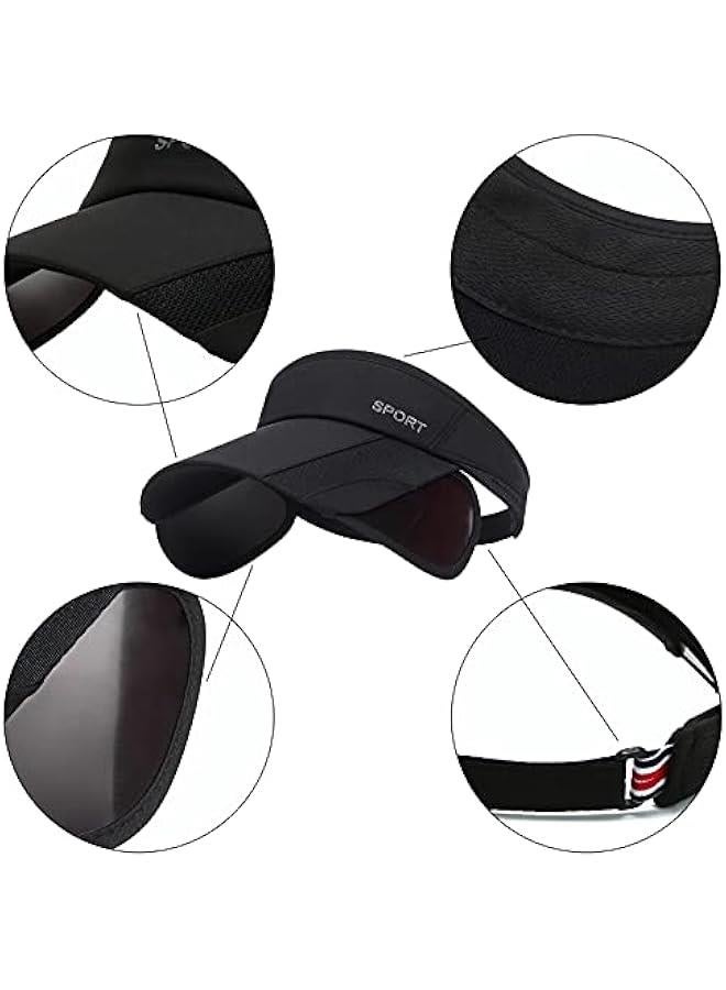 Generic Wide Brim Visor Hat for Women Golf Visor Cap Sun Protection Hat for Beach Garden Tennis Running Sunshade Hat - Image 3