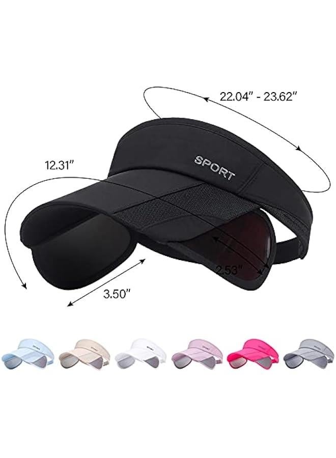 Generic Wide Brim Visor Hat for Women Golf Visor Cap Sun Protection Hat for Beach Garden Tennis Running Sunshade Hat - Image 4