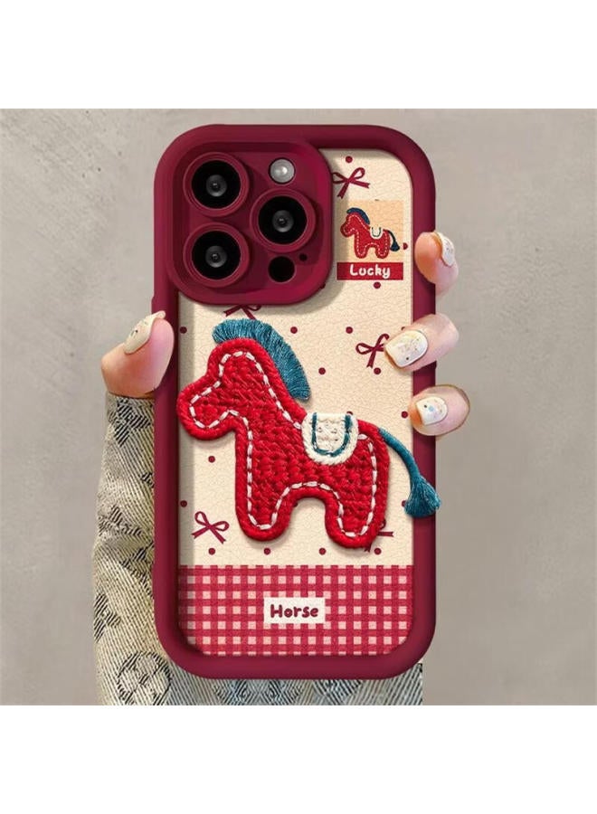 Zitai Apple Iphone 17 Case Iphone 17 Pro Lambskin Texture Full Coverage Shockproof Red Case For Birth Year - Image 3