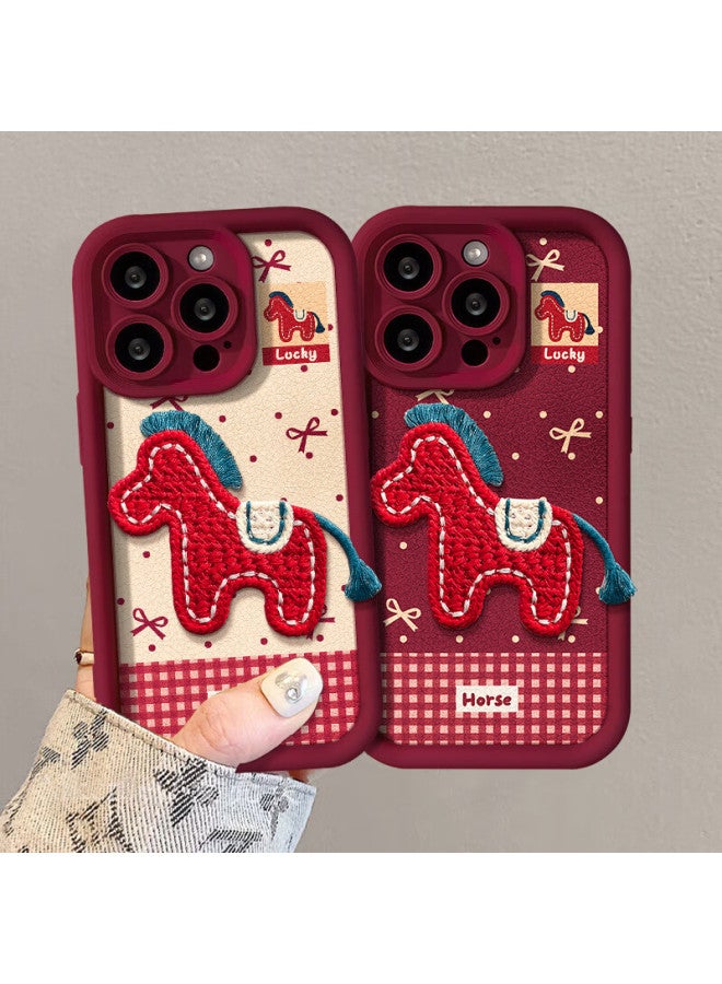 Zitai Apple Iphone 17 Case Iphone 17 Pro Lambskin Texture Full Coverage Shockproof Red Case For Birth Year - Image 2