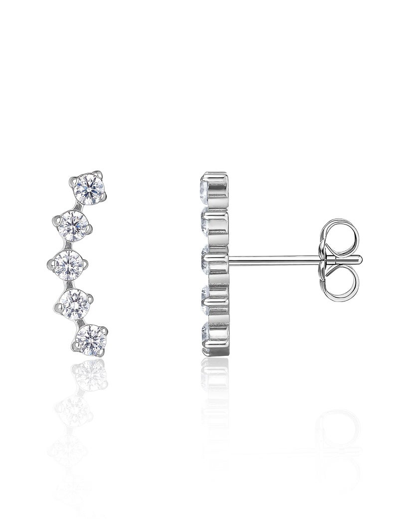 Limerencia Hypoallergenic Titanium Stud Earrings with Sparkling CZ Silver