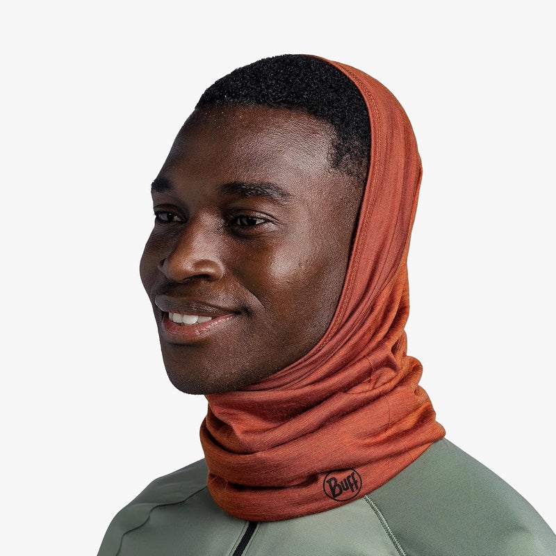 BUFF Lightweight Merino Wool Neck Gaiter - Solid Cinnamon - Image 3