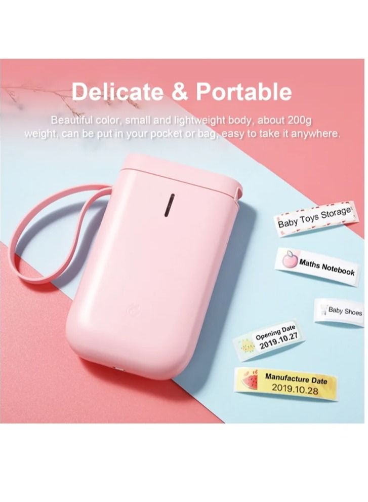 AROAQ Thermal Label Printer Portable Wireless Bluetooth 132x79x29millimeter Pink - Image 4