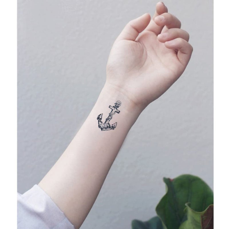 Oottati 2 Sheets Small Cute Temporary Tattoo Stickers Riding Boat Anchor Arm - Image 4