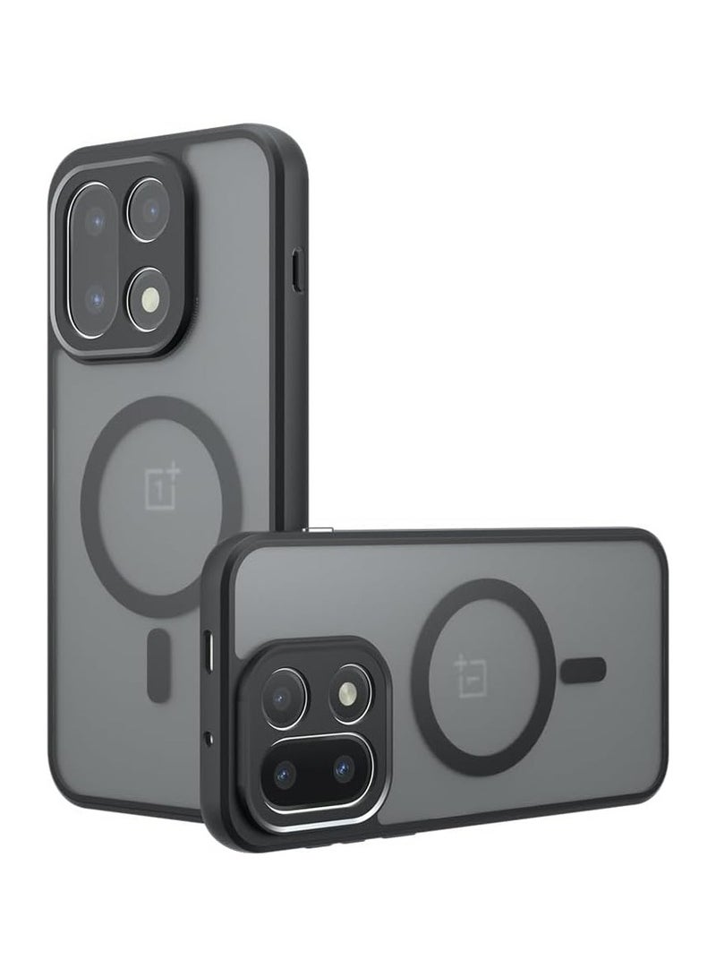 general Magnetic Case Compatible with OnePlus 15, 【Supports Wireless Charging】 Matte Semi-Transparent Black Case Resists Yellowing Airbag Protection PC+TPU Shockproof Cover - Image 1