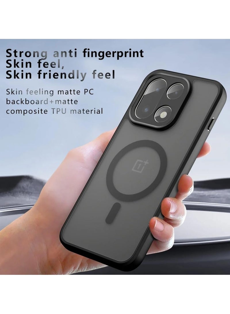 general Magnetic Case Compatible with OnePlus 15, 【Supports Wireless Charging】 Matte Semi-Transparent Black Case Resists Yellowing Airbag Protection PC+TPU Shockproof Cover - Image 2