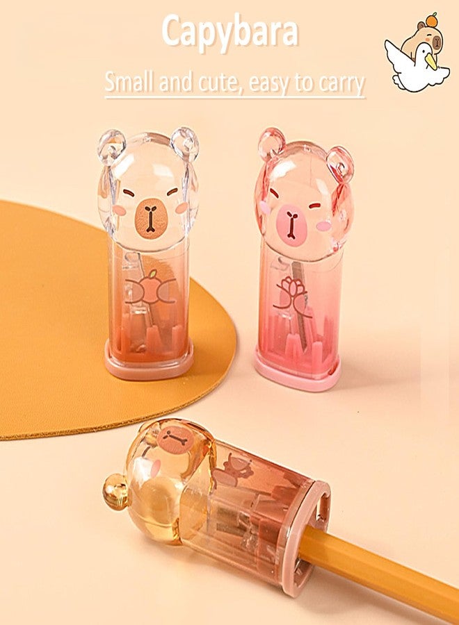 Daphilly Cute Capybara Stationery Set,Kawaii School Supplies,Including 3Pcs Cute Capybara Pencil Sharpeners, for Kawaii Office School Home Supplies - Image 3