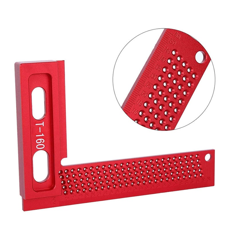 T 160 Marking Ruler, Aluminum Alloy Hole Ruler, Wear Resistant Woodworking Ruler, Carpenter Measuring Tool, Wood Marking Ruler for Construction - Image 5