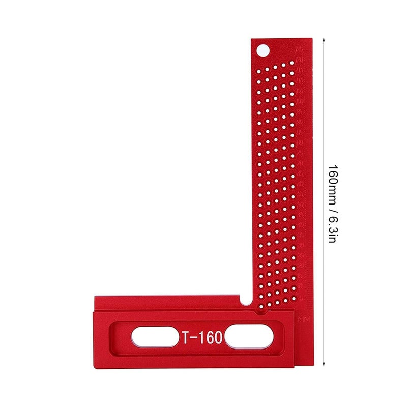 T 160 Marking Ruler, Aluminum Alloy Hole Ruler, Wear Resistant Woodworking Ruler, Carpenter Measuring Tool, Wood Marking Ruler for Construction - Image 2