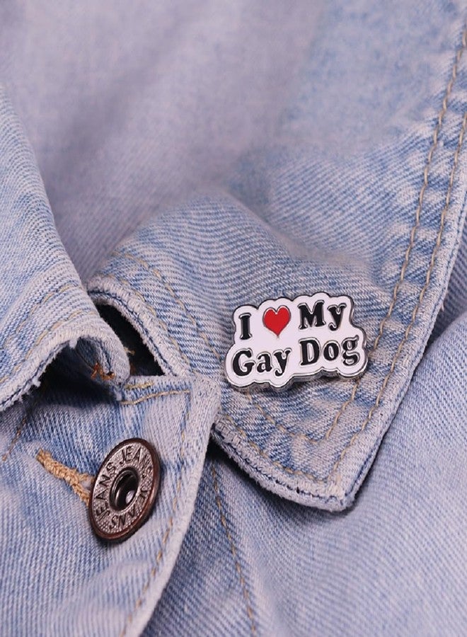 GuDeKe Enamel Lapel Pins I Love My Gay Dog for Backpacks Funny Brooch Women Gift - Image 4