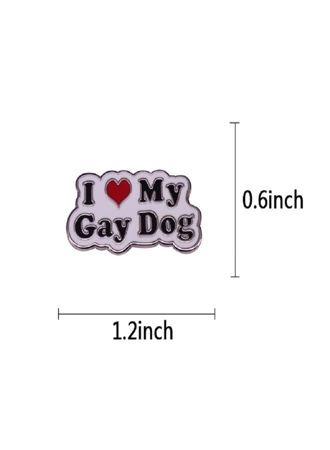 GuDeKe Enamel Lapel Pins I Love My Gay Dog for Backpacks Funny Brooch Women Gift - Image 5