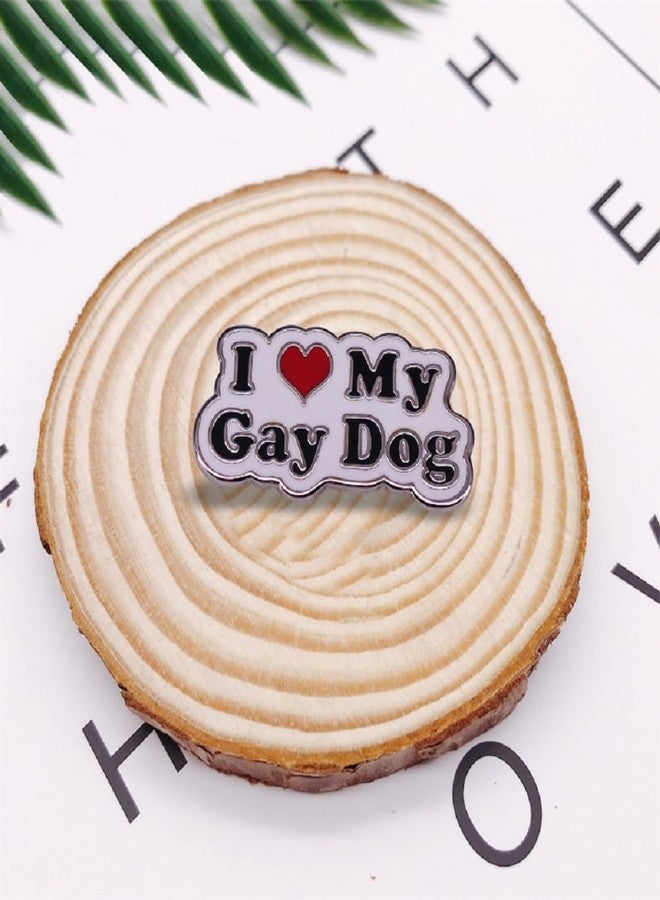GuDeKe Enamel Lapel Pins I Love My Gay Dog for Backpacks Funny Brooch Women Gift - Image 3