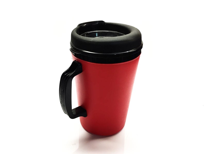 GAMA Electronics 2 ThermoServ Foam Insulated Coffee Mug 20 oz w/Lids (1) Blue & (1) Red - Image 2