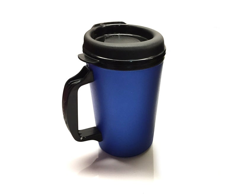 GAMA Electronics 2 ThermoServ Foam Insulated Coffee Mug 20 oz w/Lids (1) Blue & (1) Red - Image 3