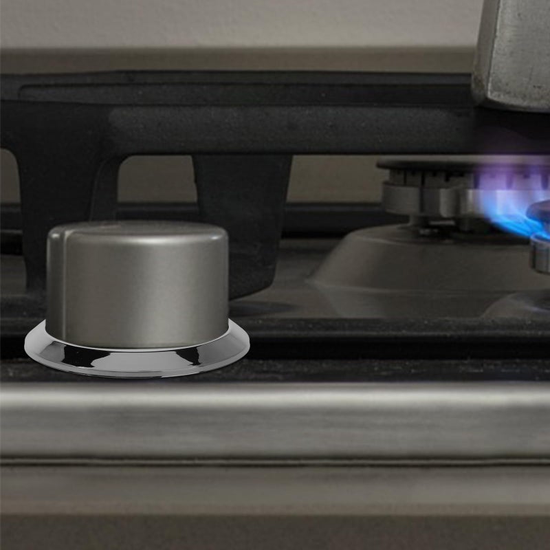 Universal Gas Stove Rotating Switch Knob Base 5PCS ABS Plastic Silver Burner Cover Replacement - Image 5