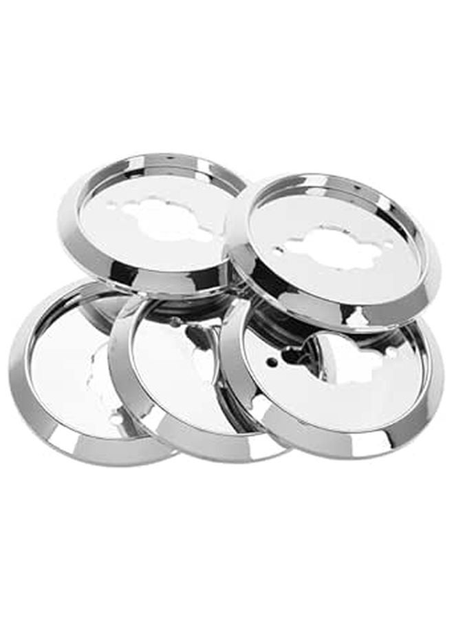 Universal Gas Stove Rotating Switch Knob Base 5PCS ABS Plastic Silver Burner Cover Replacement - Image 1