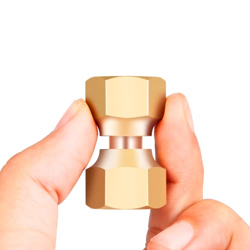 Breezliy Brass 3/8" Female Flare Swivel Adapter, Swivel Nut, Tube Fitting, Valve Connector 2PCS - Image 5