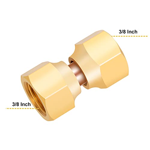 Breezliy Brass 3/8" Female Flare Swivel Adapter, Swivel Nut, Tube Fitting, Valve Connector 2PCS - Image 2