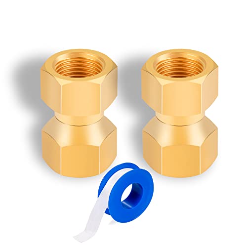 Breezliy Brass 3/8" Female Flare Swivel Adapter, Swivel Nut, Tube Fitting, Valve Connector 2PCS - Image 4