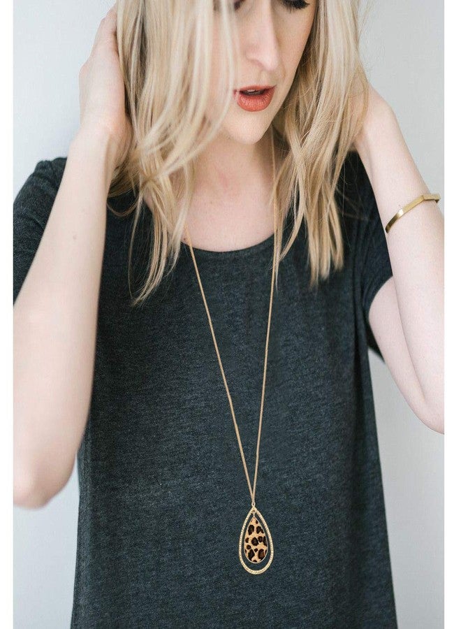 CEALXHENY Leopard Necklace for Women Teardrop Animal Print Pendant Necklaces Cheetah Chain Necklace for Women Winter Holiday Gift (A Teardrop) - Image 2