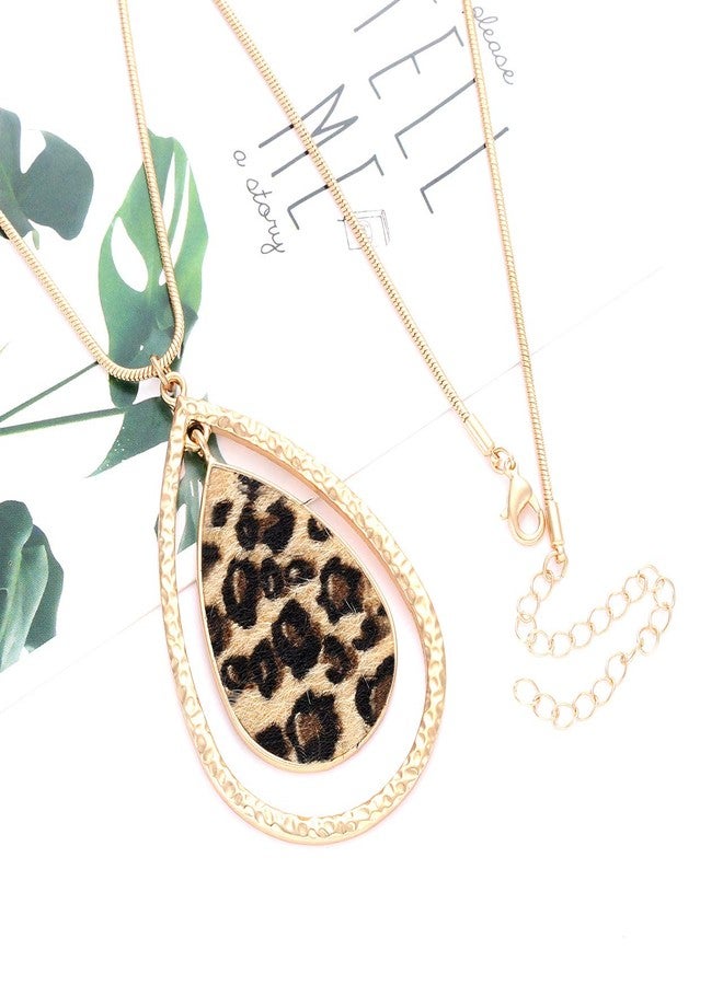 CEALXHENY Leopard Necklace for Women Teardrop Animal Print Pendant Necklaces Cheetah Chain Necklace for Women Winter Holiday Gift (A Teardrop) - Image 4