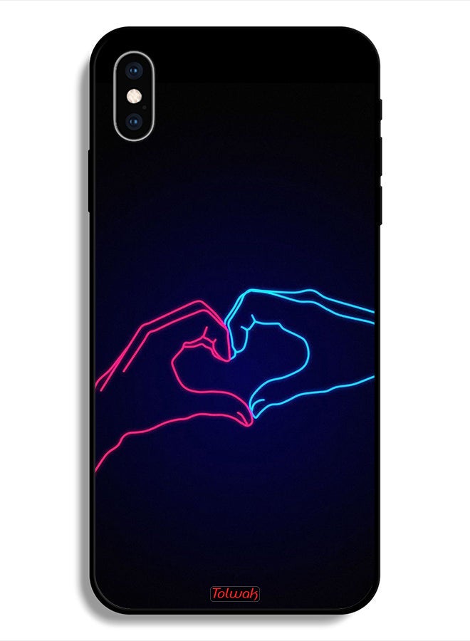 Tolwak Protective Case For Apple iPhone X Touching Hand Making Heart - Image 1