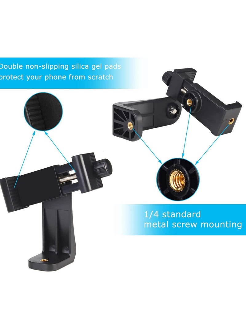 erorex Phone Tripod Mount Adapter Universal Tripod Cell Phone Holder Fits Any Smartphone & All Types of Tripods 4 Inch Standard Screw Rotating Vertical And Horizontal  - Image 5