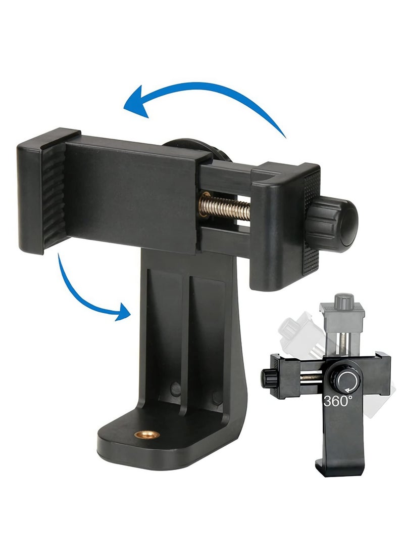 erorex Phone Tripod Mount Adapter Universal Tripod Cell Phone Holder Fits Any Smartphone & All Types of Tripods 4 Inch Standard Screw Rotating Vertical And Horizontal  - Image 2