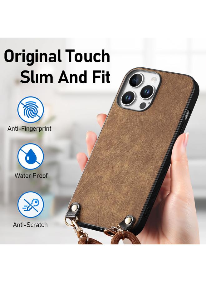 اس-توب جراب لهاتف iPhone 16 Pro Max مصنوع من الجلد العتيق مع غطاء خلفي من البولي كربونات وحزام كروس بودي - Image 5