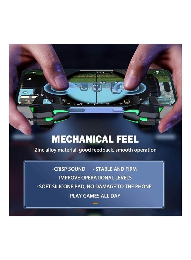 وحدة تحكم PUBG Mobile بستة أصابع، لوحة ألعاب حساسة لـ iPhone وAndroid وiPad - مثالية للمكتب والمدرسة والسفر والتخييم مع سمك كبير لتحسين الدقة وإطلاق النار. - Image 4