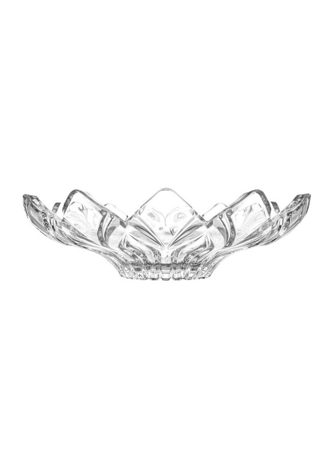 Mondo Villa Large Shallow Bowl 33 CM - Elegant Clear Glass Serveware for Modern Dining, Decorative Bowl for Serving, Premium Quality Tableware