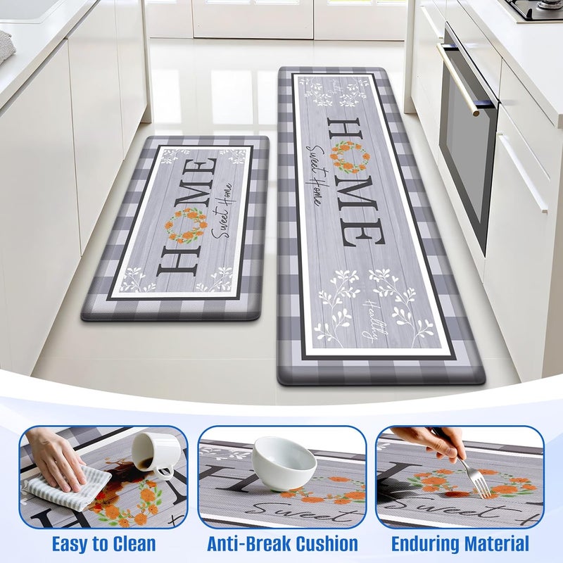 SofterCharm Kitchen Rugs, 2 PCS Kitchen Mats for Floor, Cushioned Non-Slip Anti Fatigue Mats for Kitchen Floor, Kitchen Runner Rugs for Standing Desk, Office, Laundry (17.3’’ x 30’’ + 17.3’’ x 59’’) - Image 5