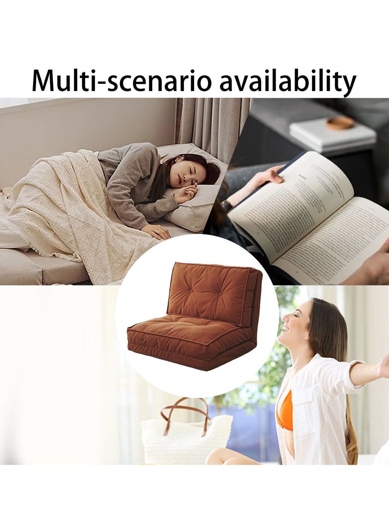 تابيت سرير أريكة قابل للطي، كرسي قابل للتحويل إلى مرتبة قابلة للطي مع دعم للظهر، سرير أريكة مريح محمول قابل للطي لغرفة المعيشة وغرفة النوم (برتقالي) - Image 5