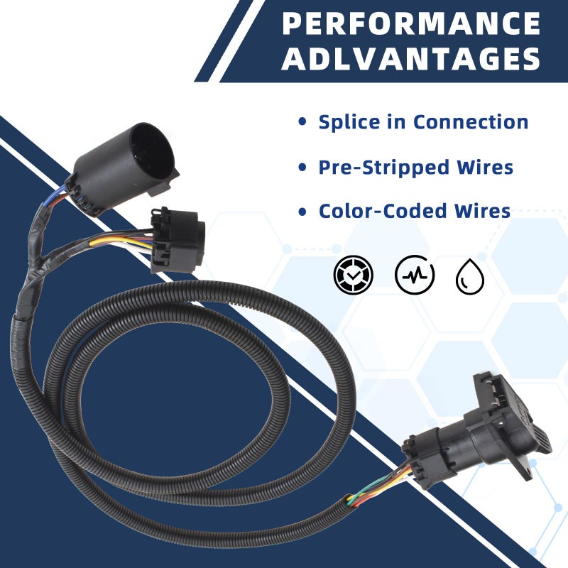 MITZONE 7-Foot 7-Pin Vehicle-Trailer Wiring Plug Harness Extension Compatible with Chevy/Dodge/Ford/GMC/Nissan/Toyota/Ram for Fifth-Wheel and gooseneck Trailers [Truck Bed Extension] 56070 - Image 5