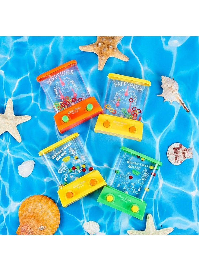 Sumind 10 Pieces Handheld Water Game Arcade Water Ring Water Tables for Beach Toys Party Favor Fish Rings Fun Game for Different Ages Basketball Fun Present for Men Pastime, Without Water (Classic Style) - Image 3