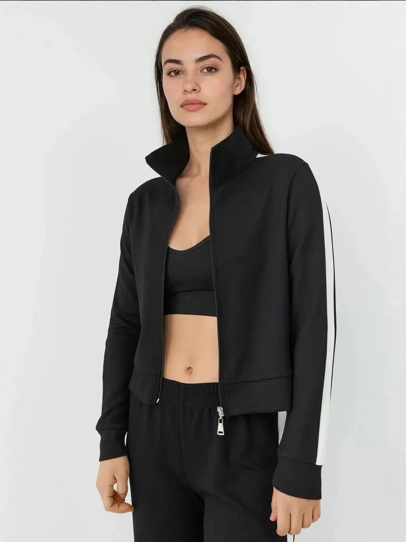 HICCUP Soft Touch Modal Stand Collar Sports Jacket