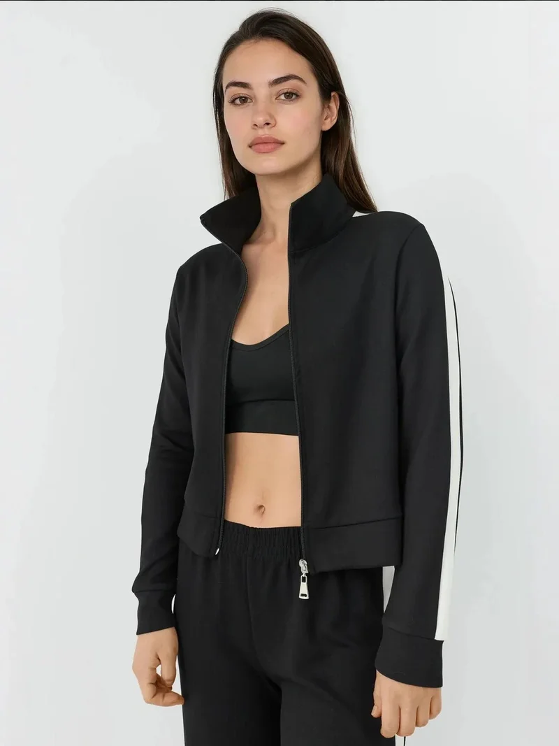 HICCUP Soft Touch Modal Stand Collar Sports Jacket