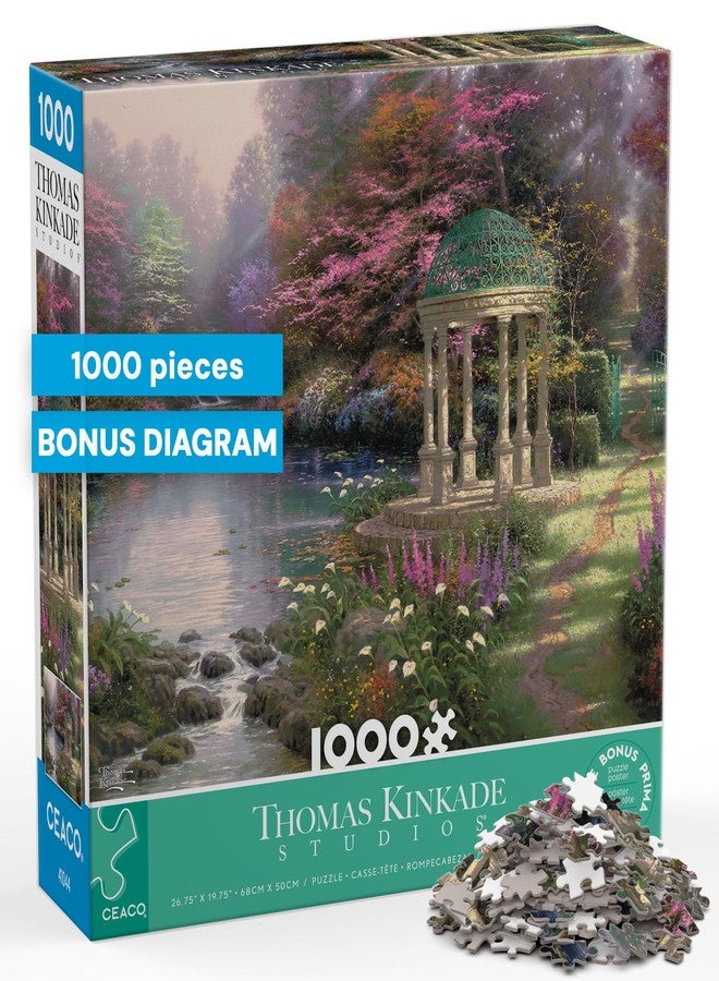 Ceaco - Thomas Kinkade - Garden - 1000 Piece Jigsaw Puzzle Challenging and Colorful Puzzle for Adults – Precision-Cut Pieces, Beautiful Artwork, and Hours of Relaxing Fun - Image 1
