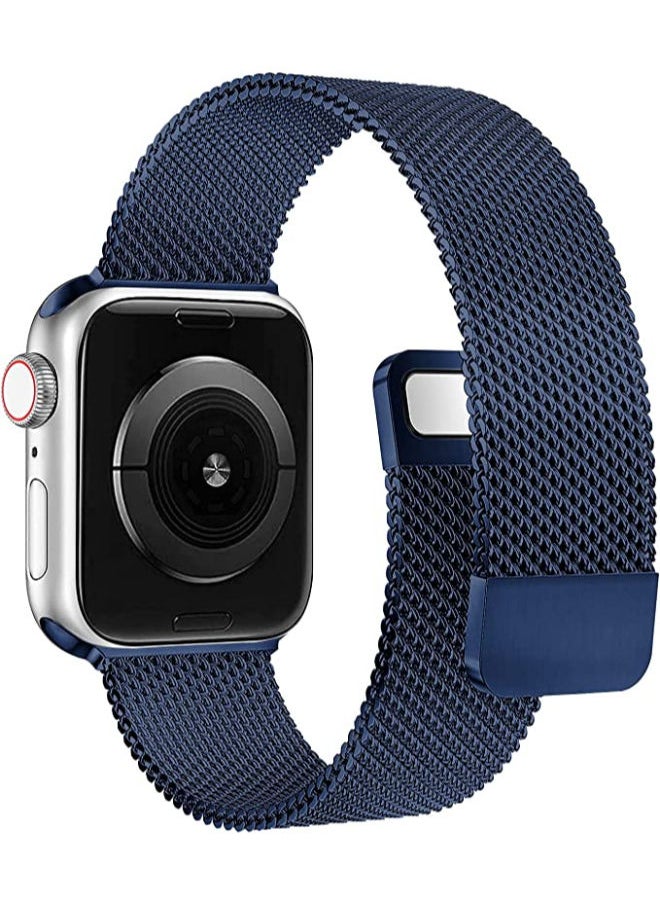 SHOPI - Stainless Steel Milanese Loop Band For Apple Watch 38mm Blue - Image 1