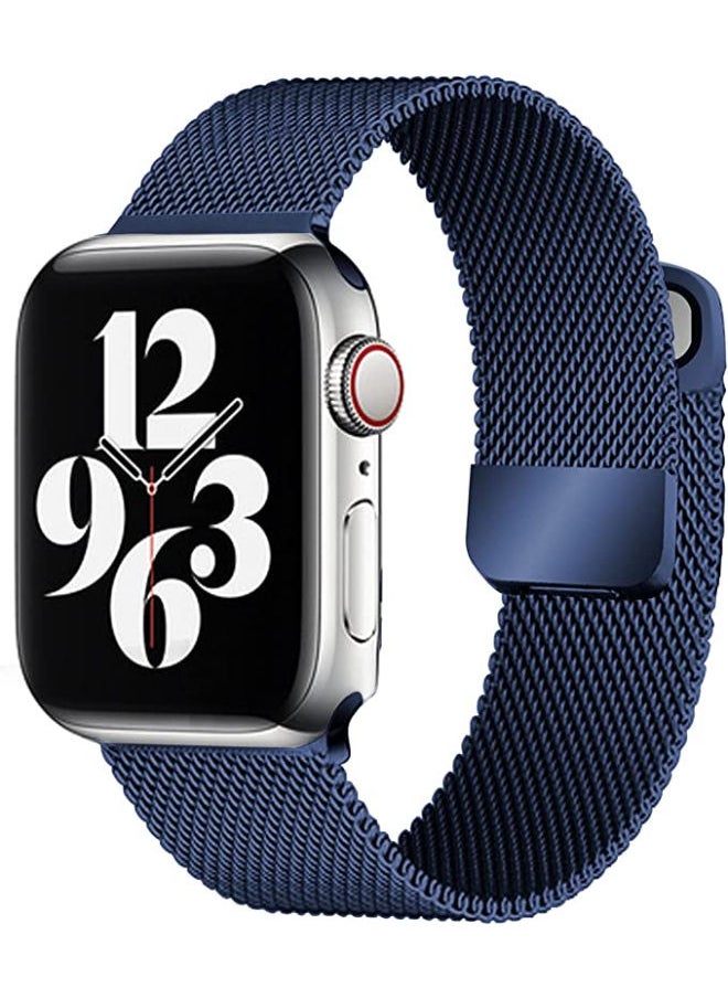 SHOPI - Stainless Steel Milanese Loop Band For Apple Watch 38mm Blue - Image 1