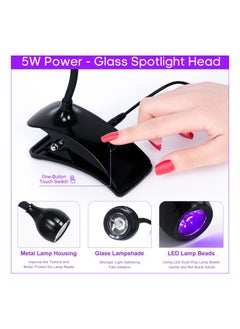 SYOSI Quick Dry UV LED Nail Lamp, Gel UV Nail Lamp 5W Gel Nail Dryer 10 Seconds Quick Dry Gooseneck Cure Light Lamp Clip Professional Nail Dryer for Gel Polish Curing Nail Art Tools Accessories  - Image 4