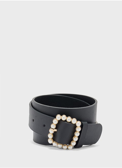 Pearl Buckle Waist Belt