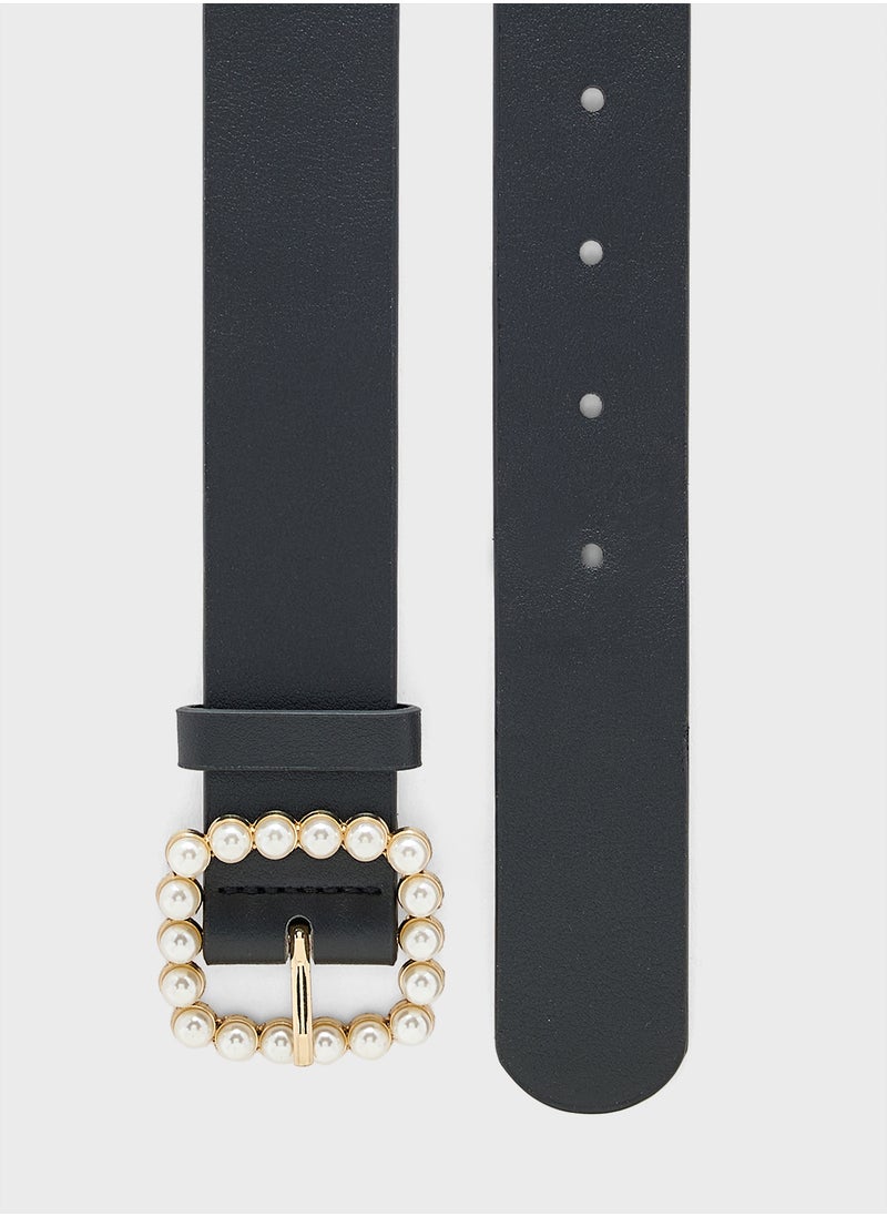 ELLA - Pearl Buckle Waist Belt - Image 1